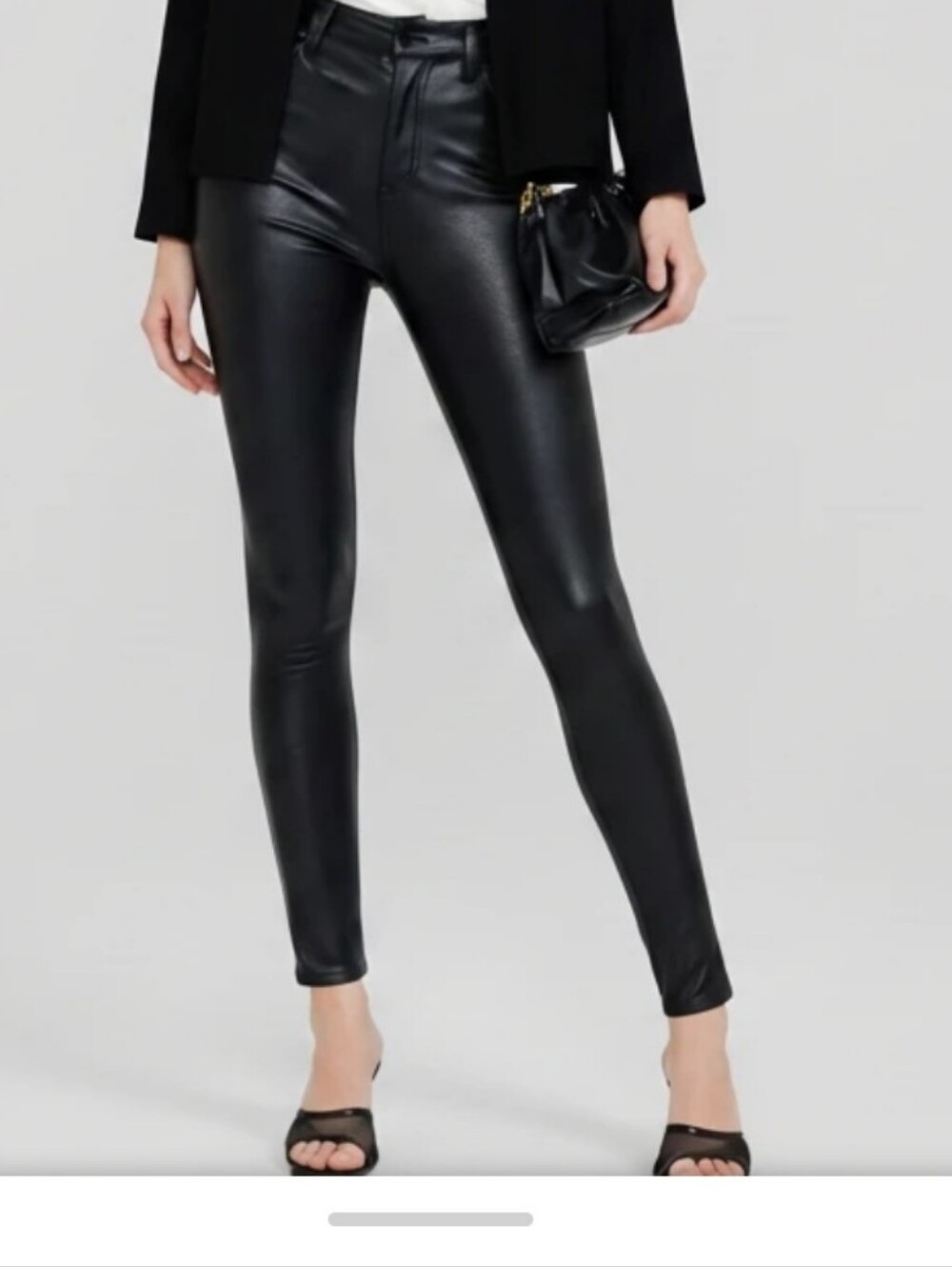 KanCan Classic Black Faux Leather Pants, Straight Leg Fit, Dress Up Or Down